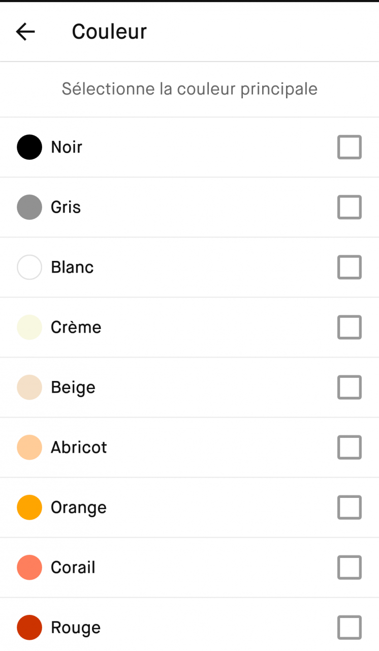 choix couleur article Vinted - juliesliberties