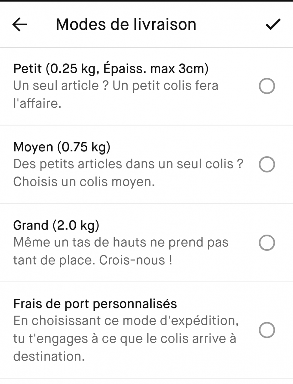 mode de livraison Vinted - juliesliberties
