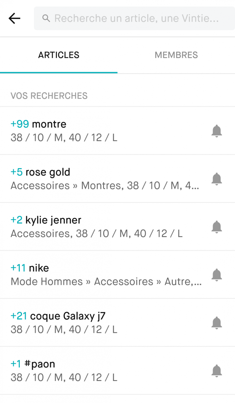 recherche par hashtags Vinted - juliesliberties