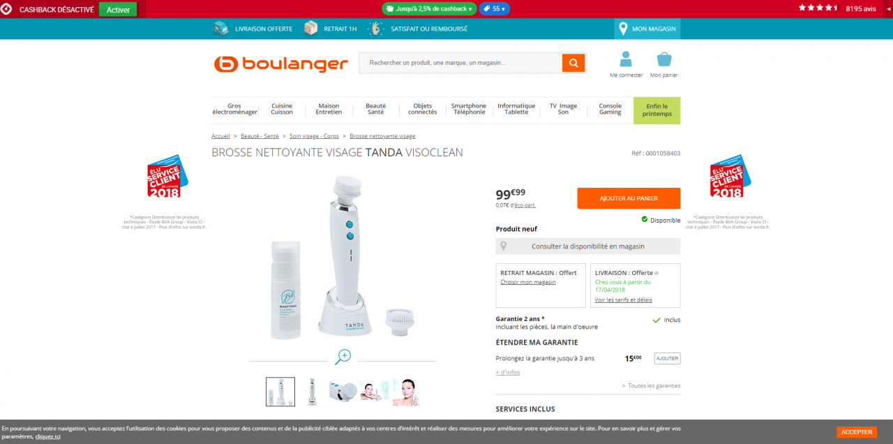 brosse nettoyante visoclean chez Boulanger - juliesliberties